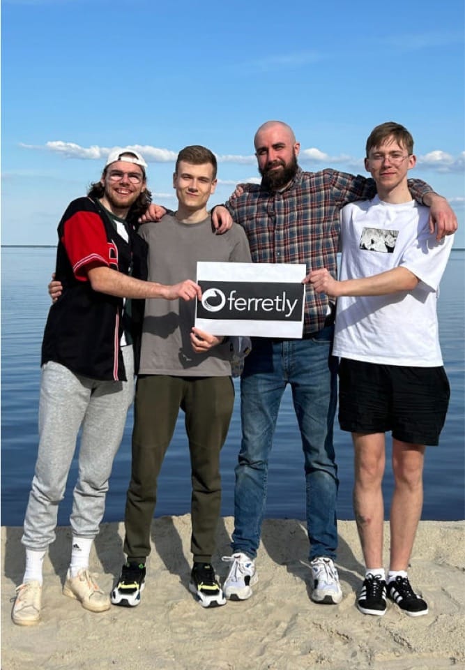 Ferretly team on the beach